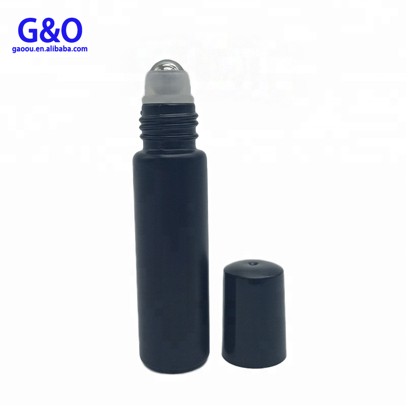 Round empty blue 10ml 5ml 3ml 12ml essential oil roller bottles perfume oil eye serum e lip gloss glass roll on bottle