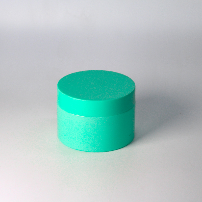 Round empty colorful green containers jars for diy creams face plastic lotion cream jar