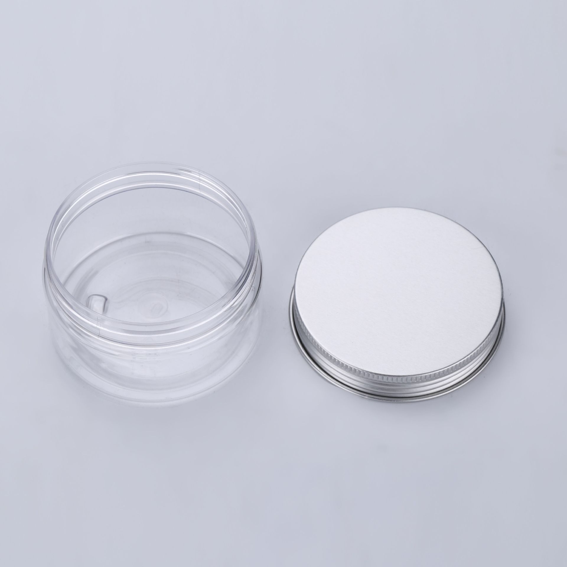 Round empty loose powder sifter plastic luxury cosmetic jars 30ml 50ml 80ml 100ml