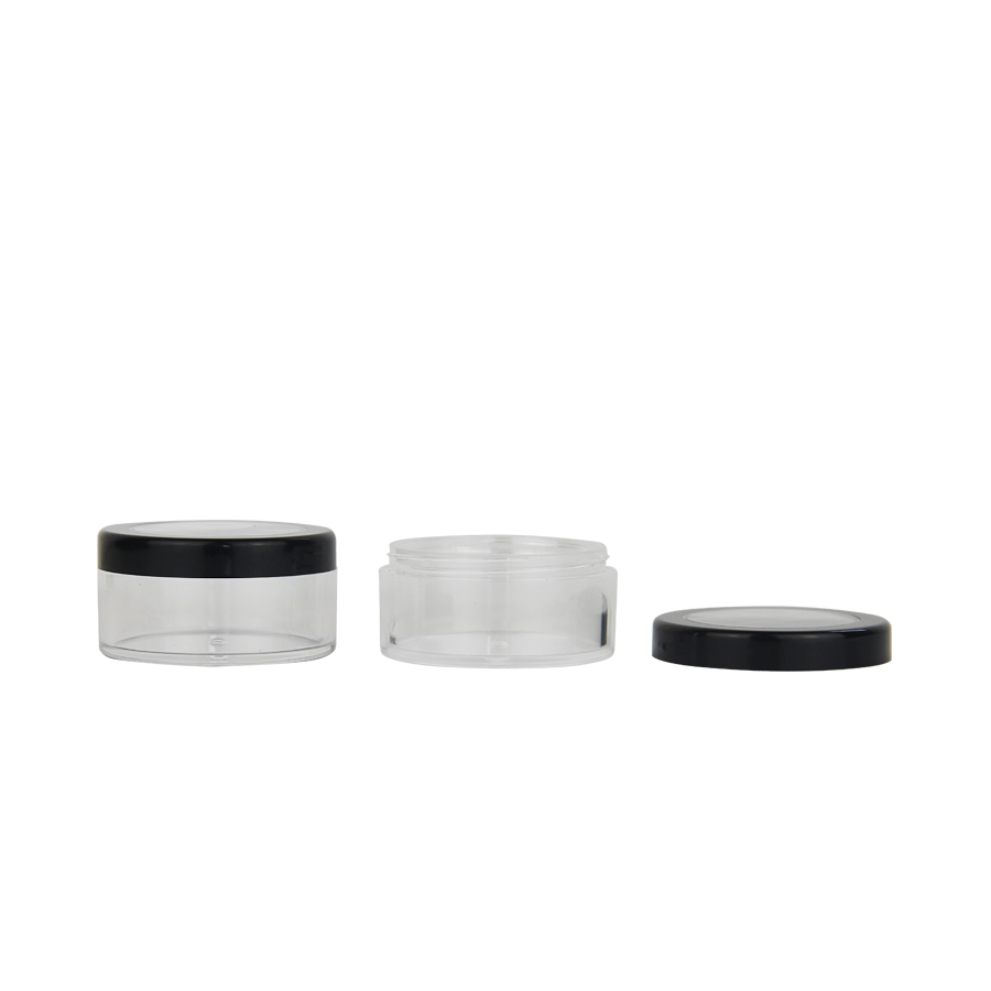 Round empty makeup cheap plastic containers cosmetics packaging clear bottle cosmetic jar case