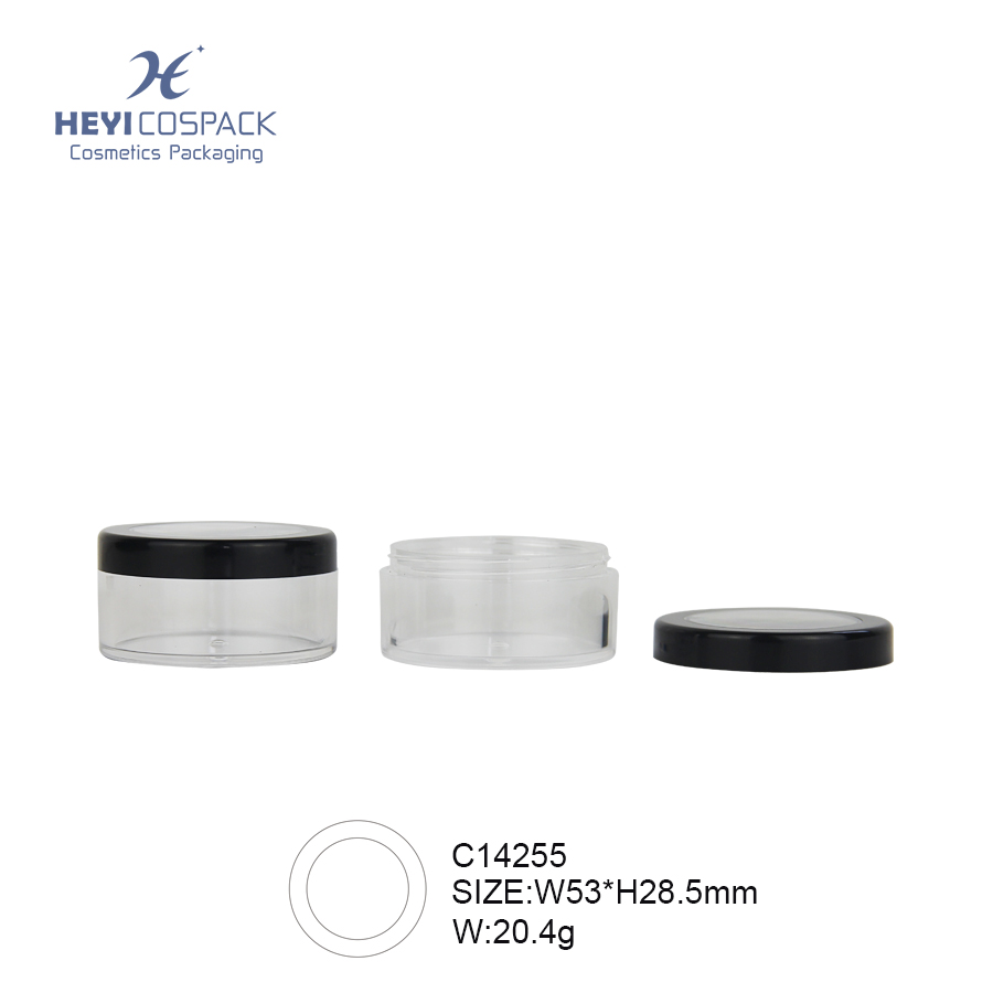 Round empty makeup cheap plastic containers cosmetics packaging clear bottle cosmetic jar case