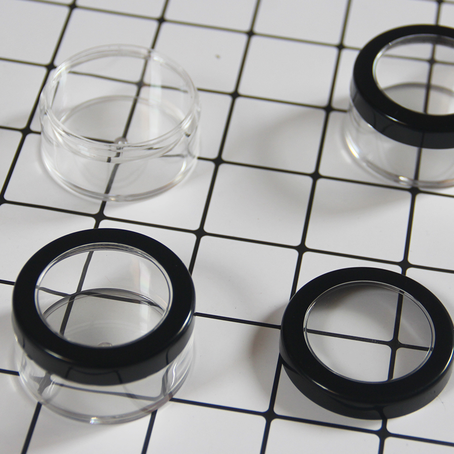 Round empty makeup cheap plastic containers cosmetics packaging clear bottle cosmetic jar case
