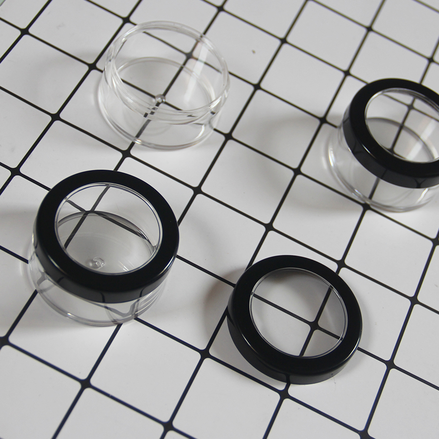 Round empty makeup cheap plastic containers cosmetics packaging clear bottle cosmetic jar case