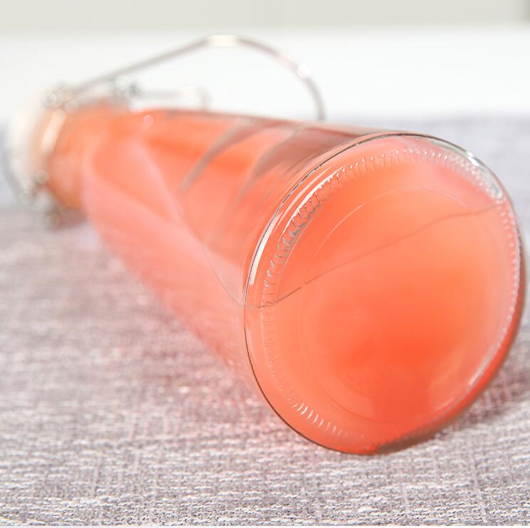 Round glass jar with buckle lock for honey jam honey fruit packaging glass jar stainless steel airtight lid