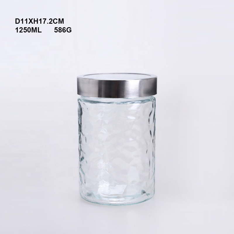 Round glass storage jars with window lid wholesale