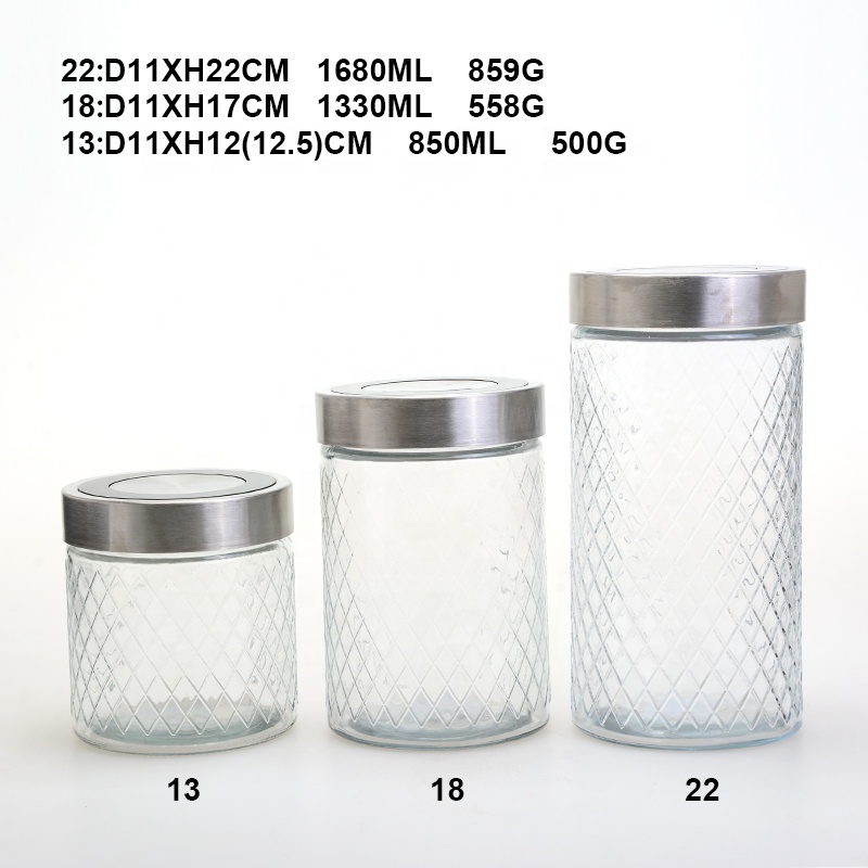 Round glass storage jars with window lid wholesale