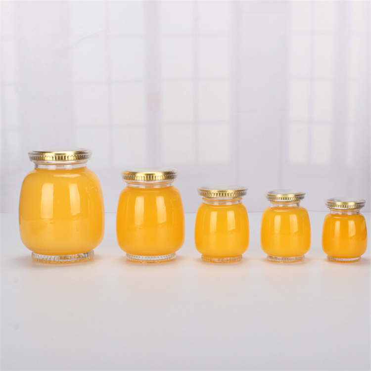 Round honey bird's nest storage glass jar
