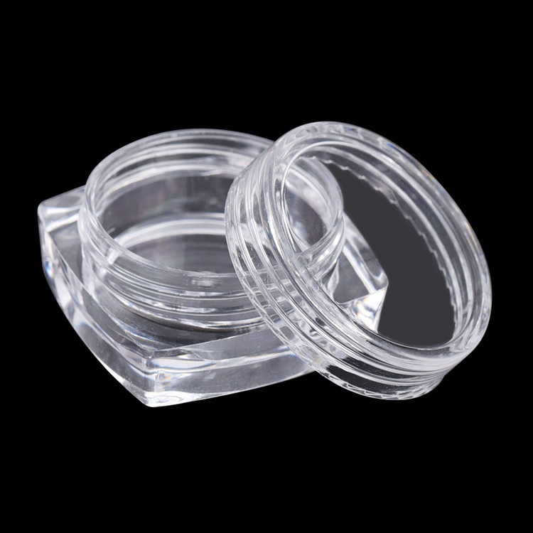 Round makeup beauty cosmetic jar 3g acrylic loose powder glitter transparent jar mini clear plastic cosmetic cream jar