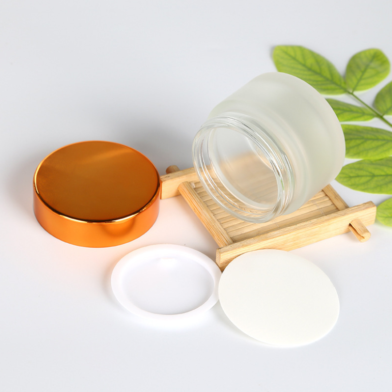 Round personal skin care face cream cosmetic packing 1oz glass 30 ml jar