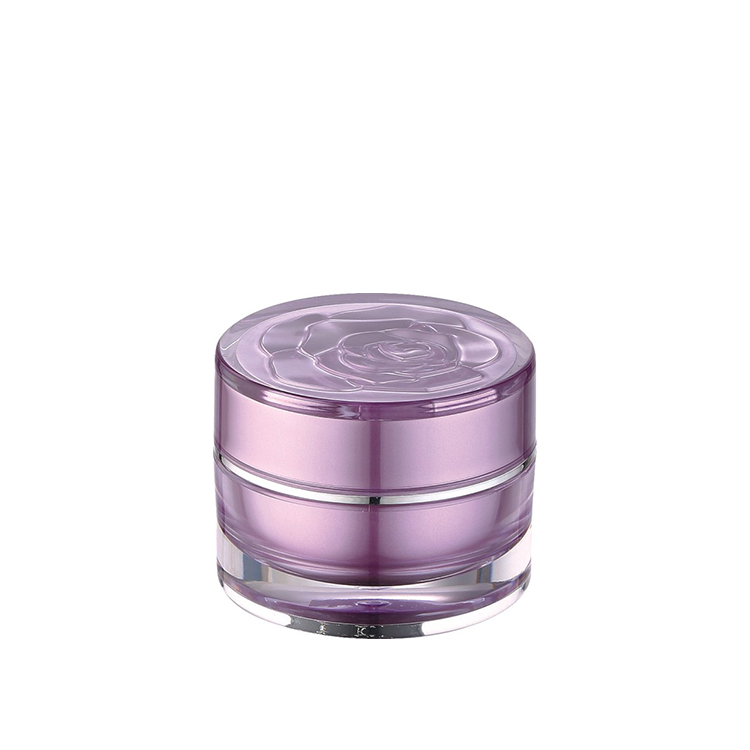Round plastic cosmetic pot 15g 30g 50g acrylic purple empty cosmetic jars