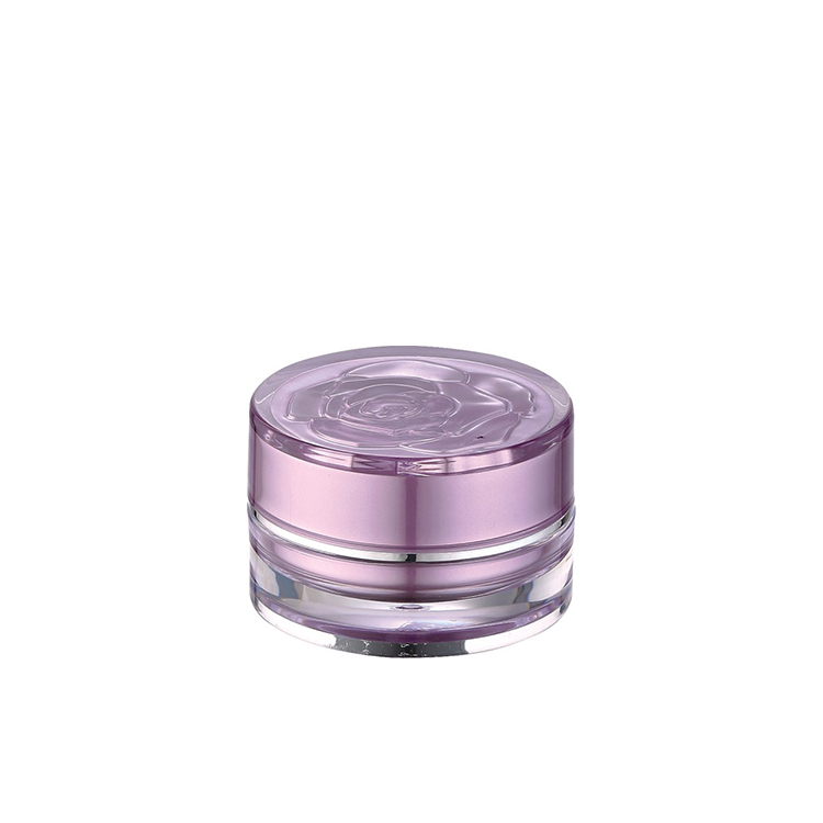 Round plastic cosmetic pot 15g 30g 50g acrylic purple empty cosmetic jars
