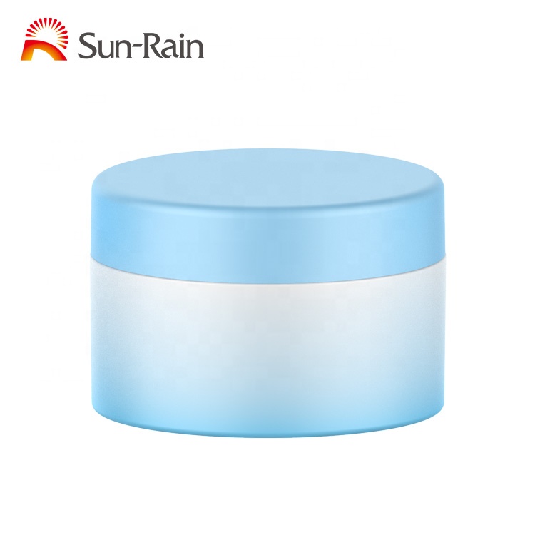Round plastic customized empty cosmetic packing empty cosmetic cream jar 50ml
