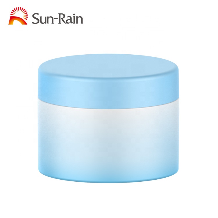 Round plastic customized empty cosmetic packing empty cosmetic cream jar 50ml