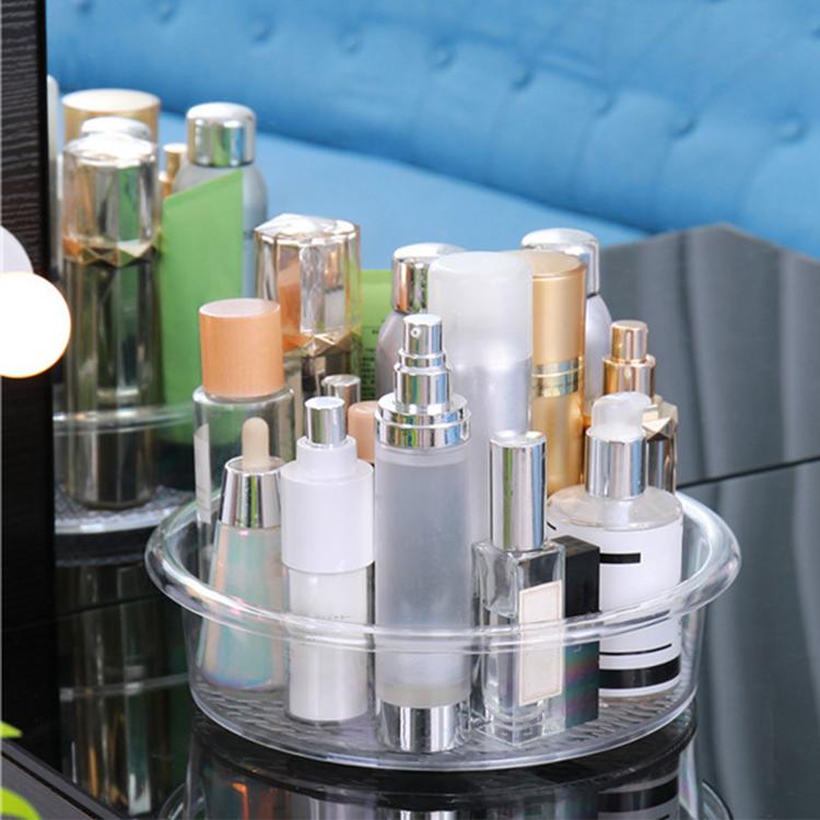 Round plastic transparent rotating tissue storage container rotating storage tray multifunctional kitchen refrigerator spice