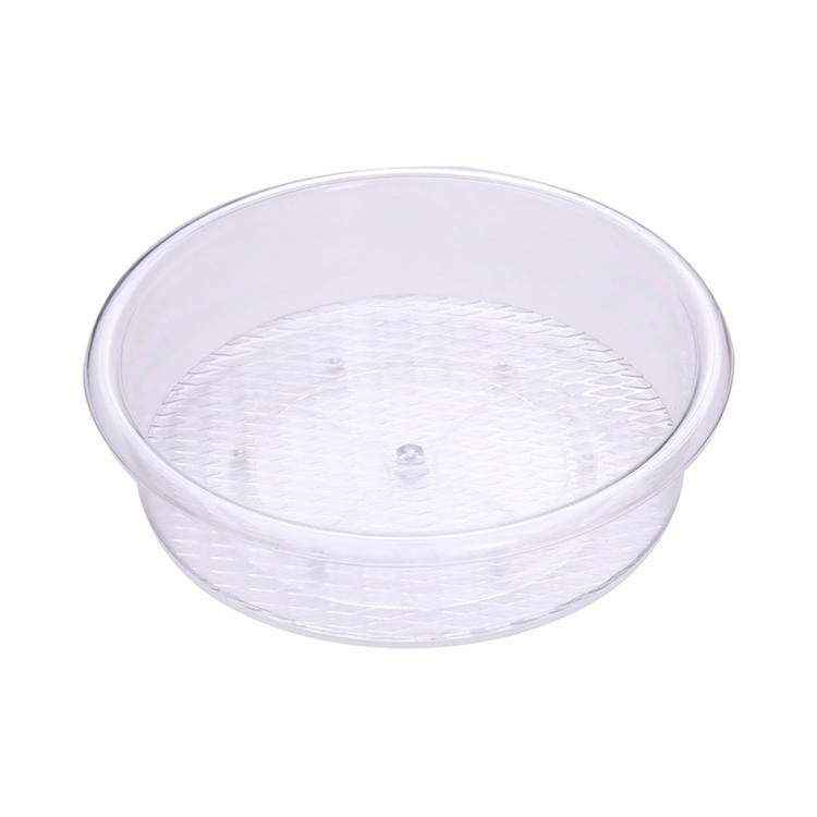 Round plastic transparent rotating tissue storage container rotating storage tray multifunctional kitchen refrigerator spice
