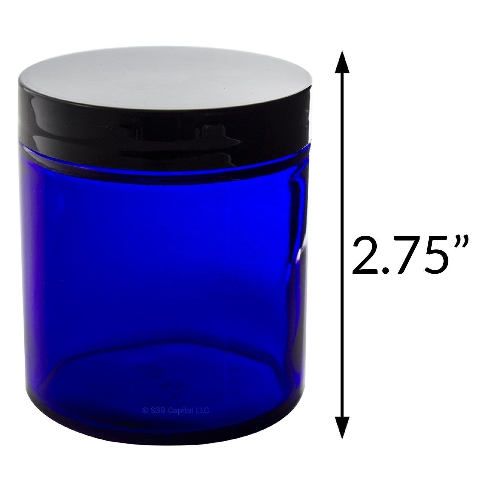 Round sealed 4OZ blue frasco de vidrio jam candle glass jar with plastic lid