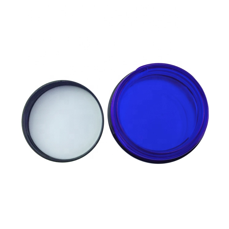 Round sealed 4OZ blue frasco de vidrio jam candle glass jar with plastic lid