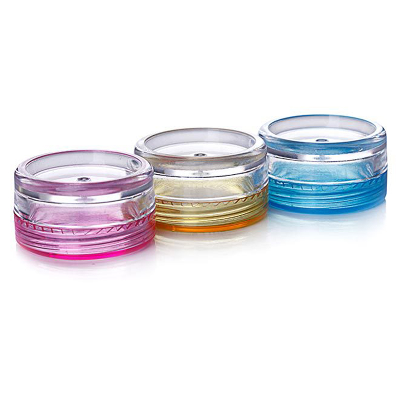 Round shape 3g 5g cosmetic small sample bottles transparent delicate design cap empty tube face cream box