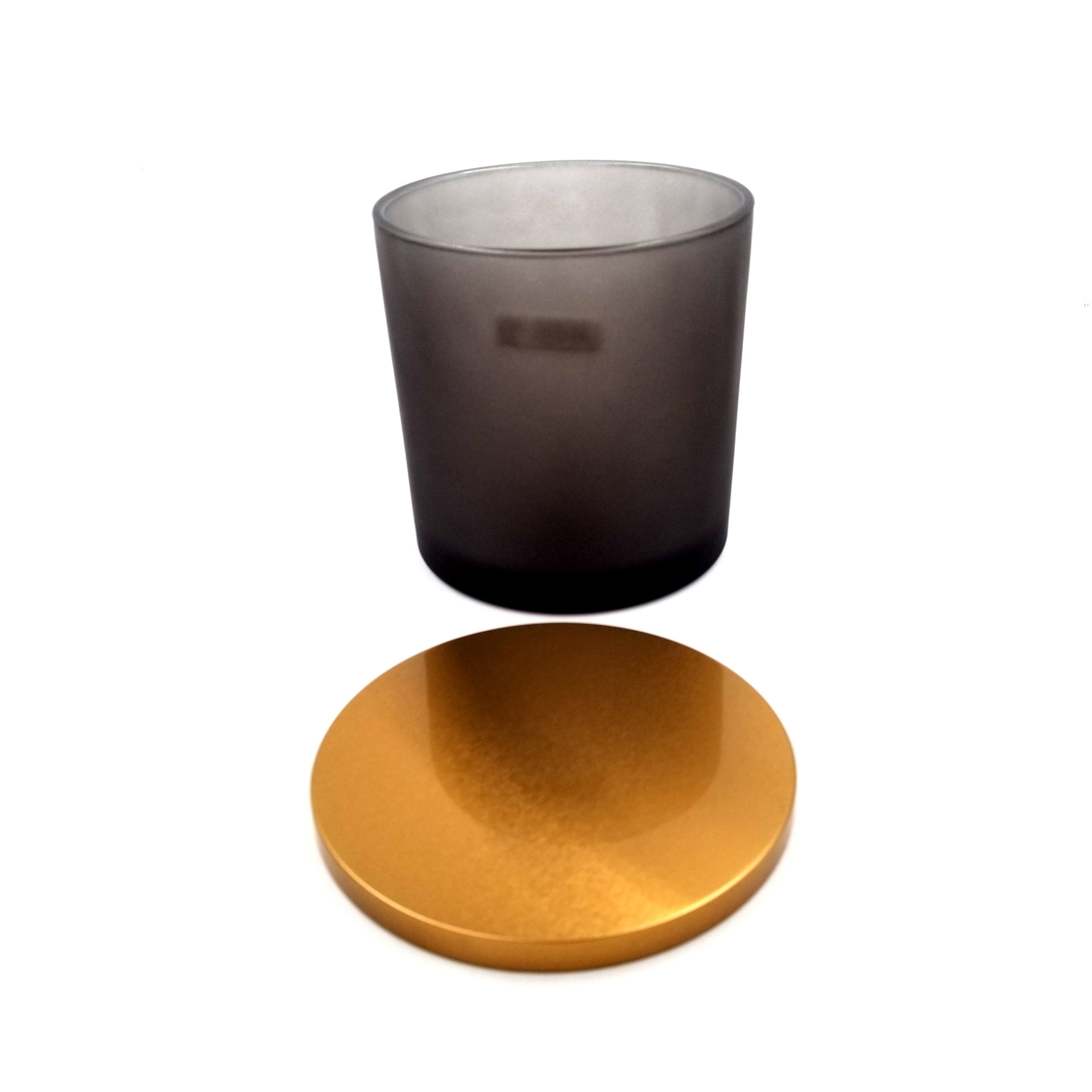 Round shape Clear glass candle jar with metal lid