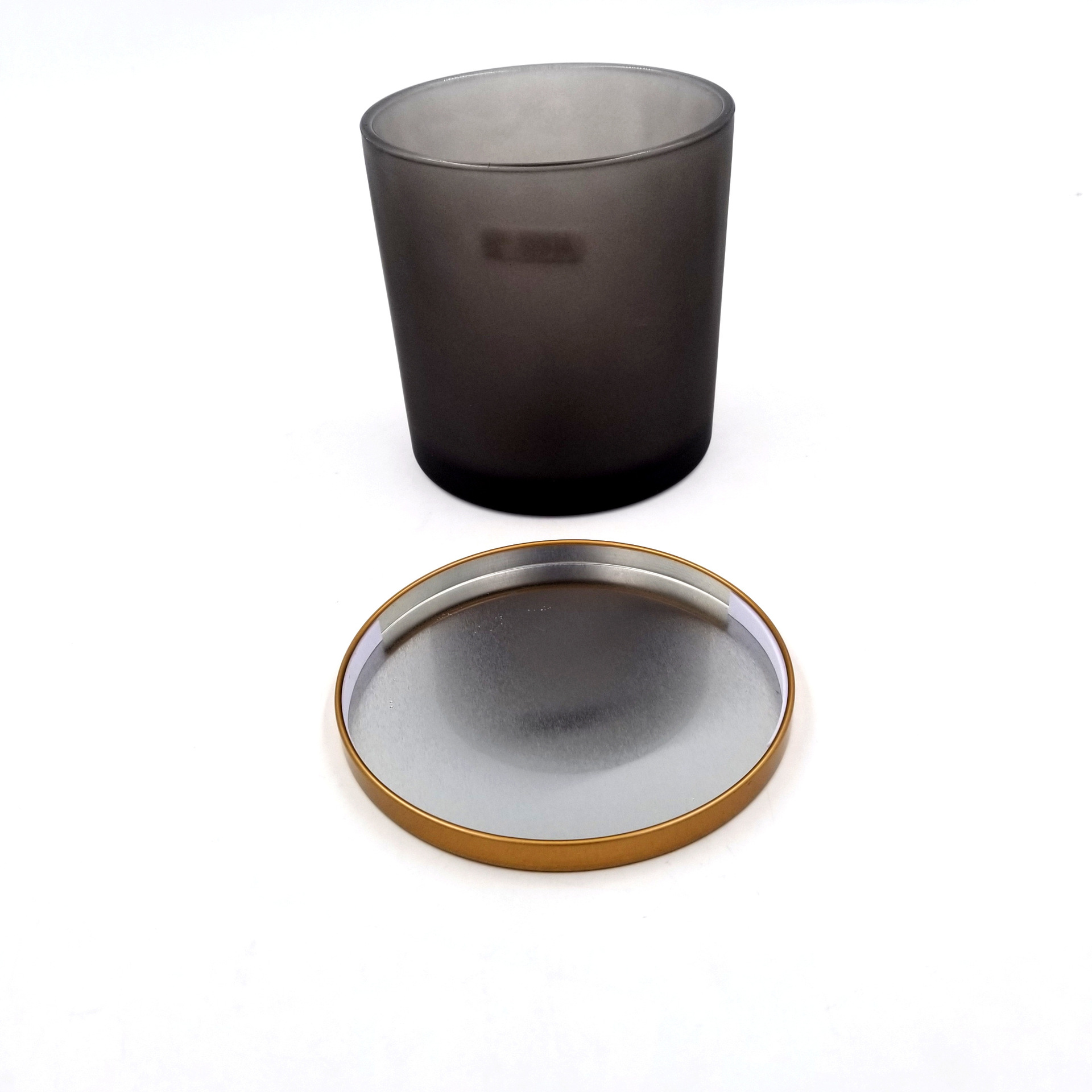 Round shape Clear glass candle jar with metal lid