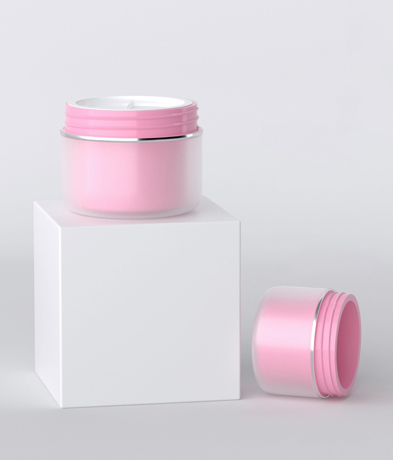 Round shape Pink color wholesale plastic cosmetic skin care jar PP 30g 50g 100g 150g cosmetic cream jar with lid
