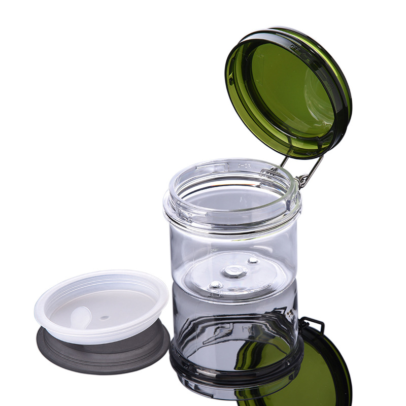 Round shape body lotion cream container packaging scrub jars with spoon