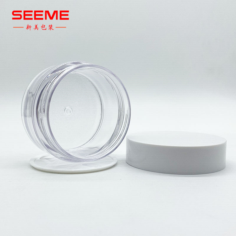 Round shape clear base 60g empty plastic cosmetic cream jar
