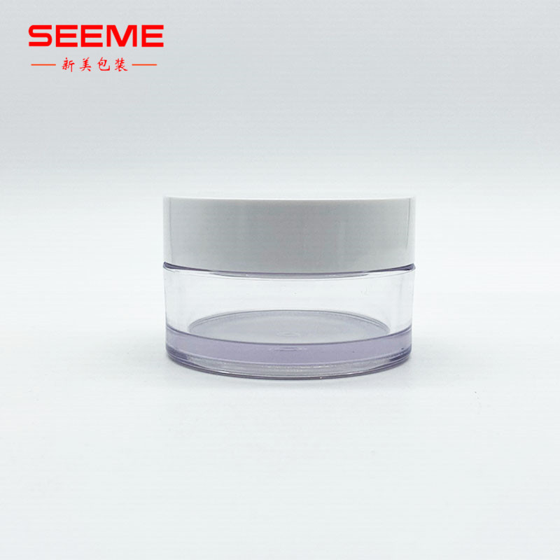 Round shape clear base 60g empty plastic cosmetic cream jar