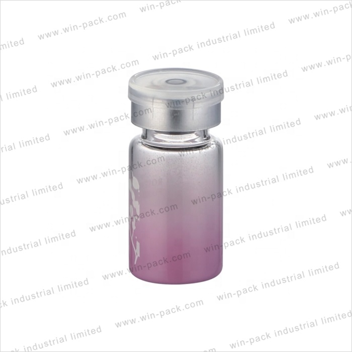Round shape glass jar double chamber 10g*2 35g*2 two rooms bottle with shiny silver cap