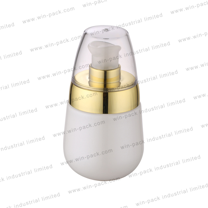 Round shape lotion bottle solid yellow and white color glass cosmetic container 50ml