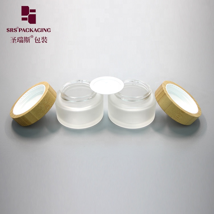 Round shape luxury 15g 30g 50g 100g Cosmetic Cream Frost Wide Mouth Glass Jar