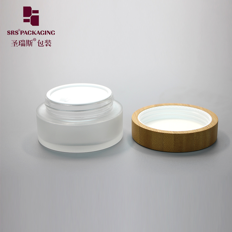 Round shape luxury 15g 30g 50g 100g Cosmetic Cream Frost Wide Mouth Glass Jar