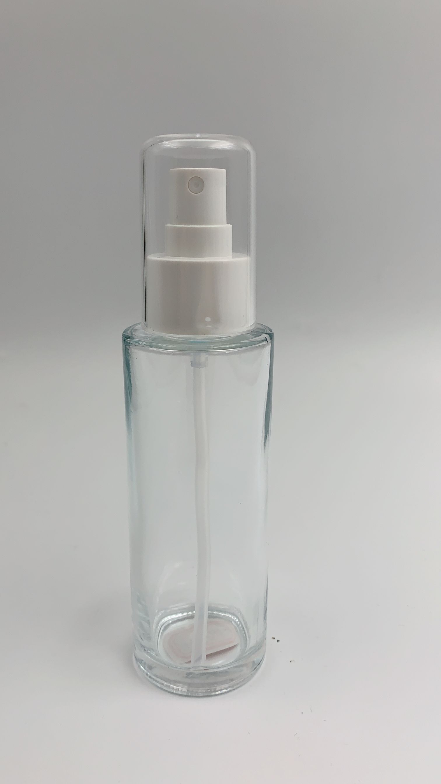 Round shape pump bottle 100ml skin care creams and serum pump glass bottles