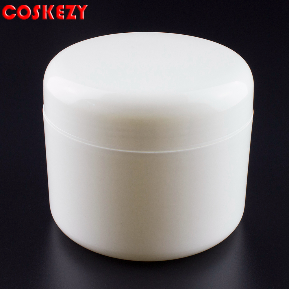 Round shape white cosmetic jar empty cosmetic cream pot bottles 500ml free sample for customer