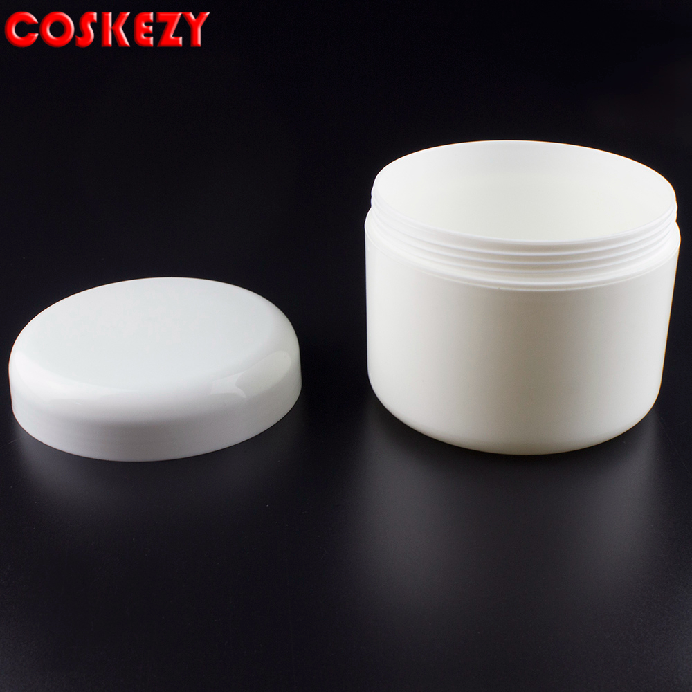 Round shape white cosmetic jar empty cosmetic cream pot bottles 500ml free sample for customer