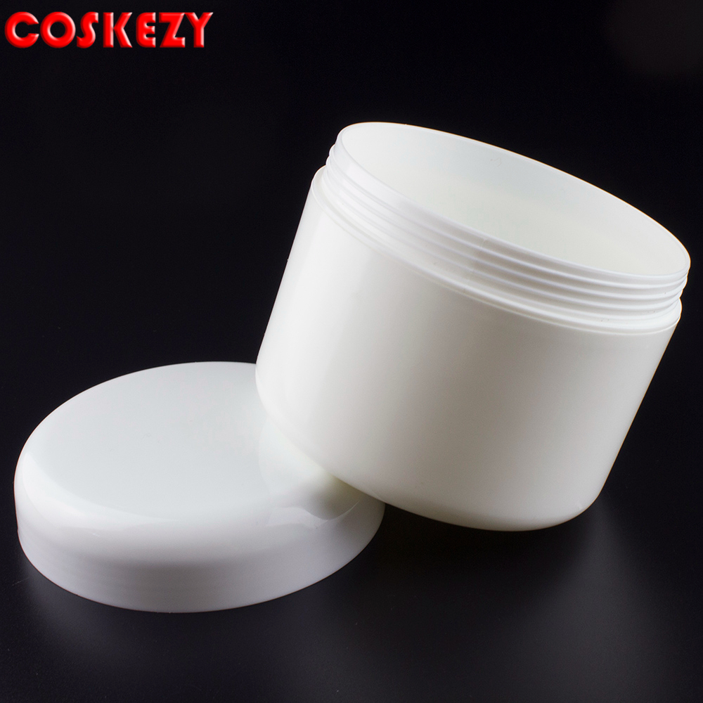 Round shape white cosmetic jar empty cosmetic cream pot bottles 500ml free sample for customer