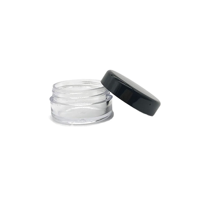 Round small 3g 5g cosmetic black cream jar for eye cream