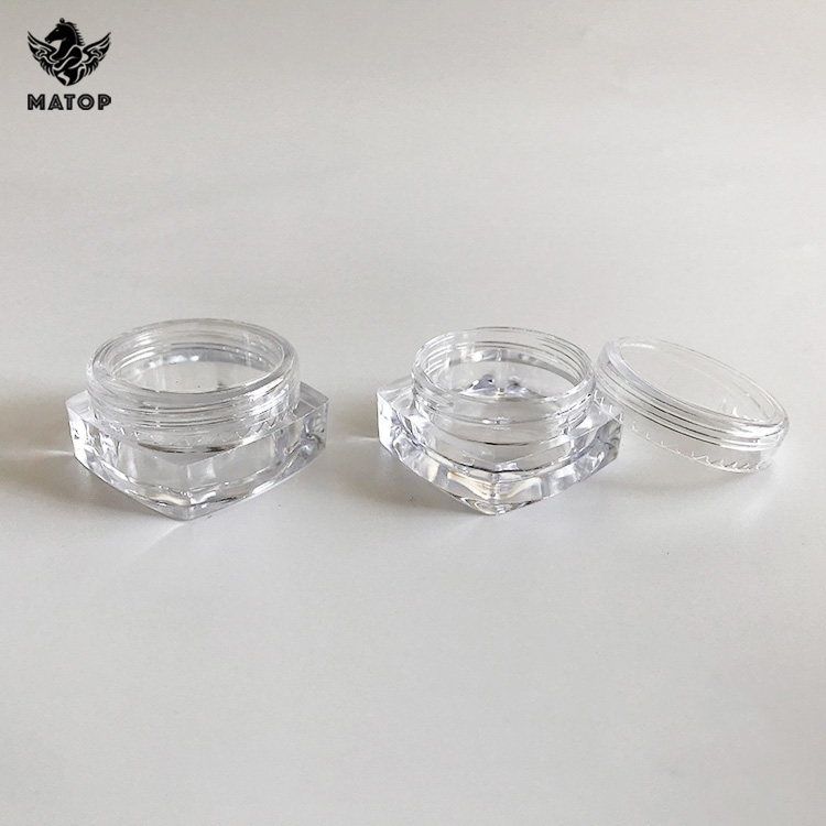 Round square masonry 5g clear plastic jars with screw top lids