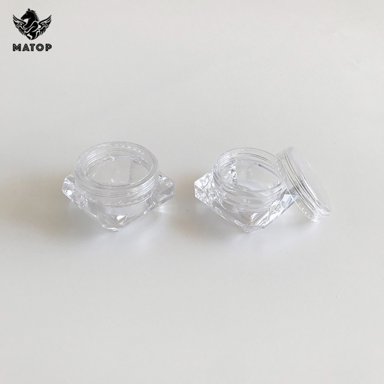 Round square masonry 5g clear plastic jars with screw top lids