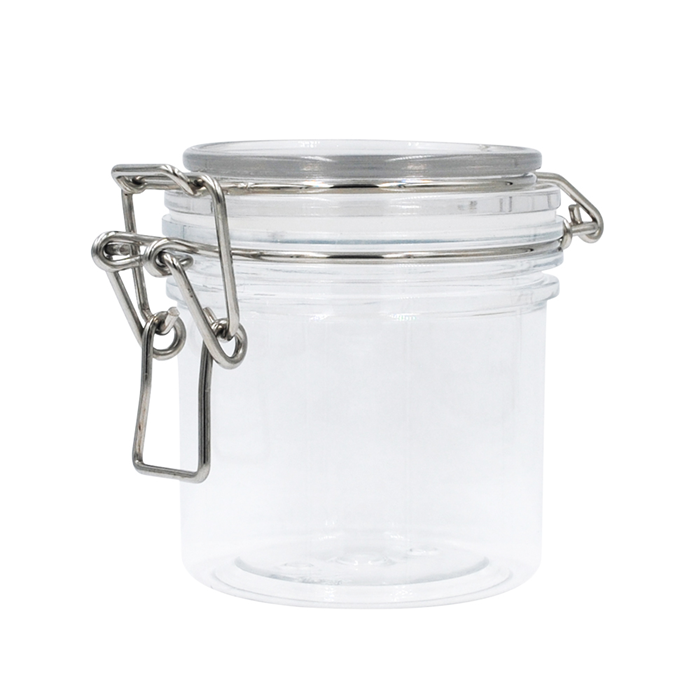 Round square pyramid shape 200ml 7oz empty kilner jar airtight jar with wire bail for cosmetic packing