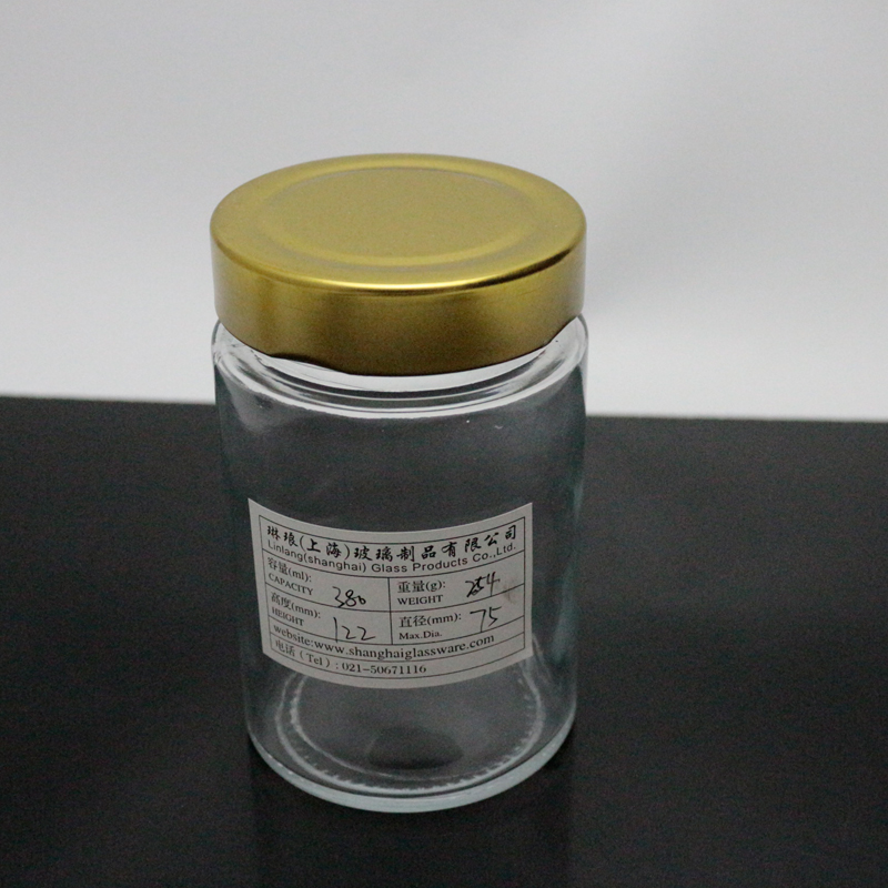 Round tall bottle glass jar honey 370ml yanjia