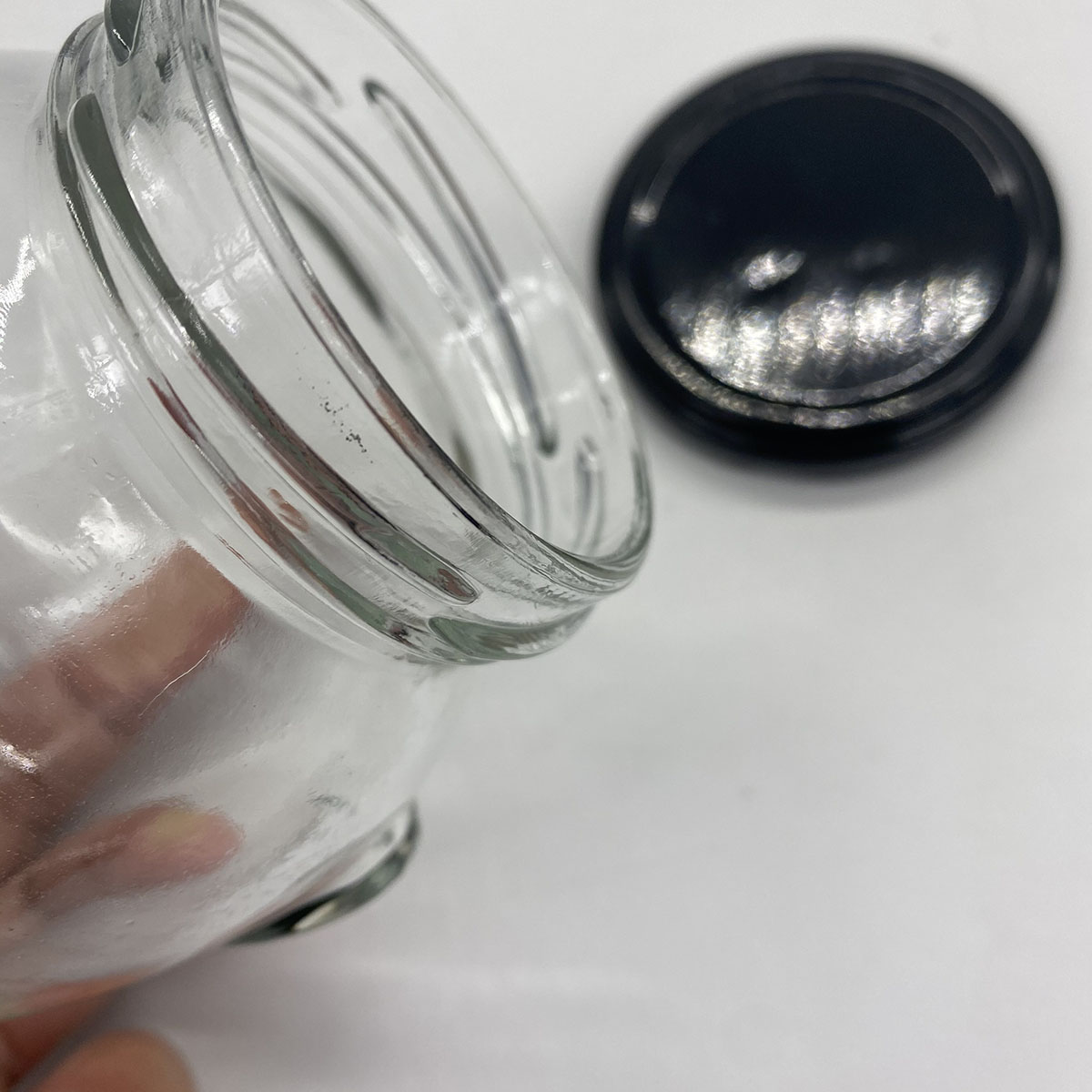 Round with two ear empty 300ml honey squeeze bottle chilli sauce bottles glass food storage in bulk