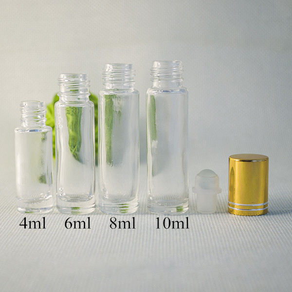 Ruijia 10ml 8ml 6ml 4ml frosted amber roll on perfume bottle with aluminium cap