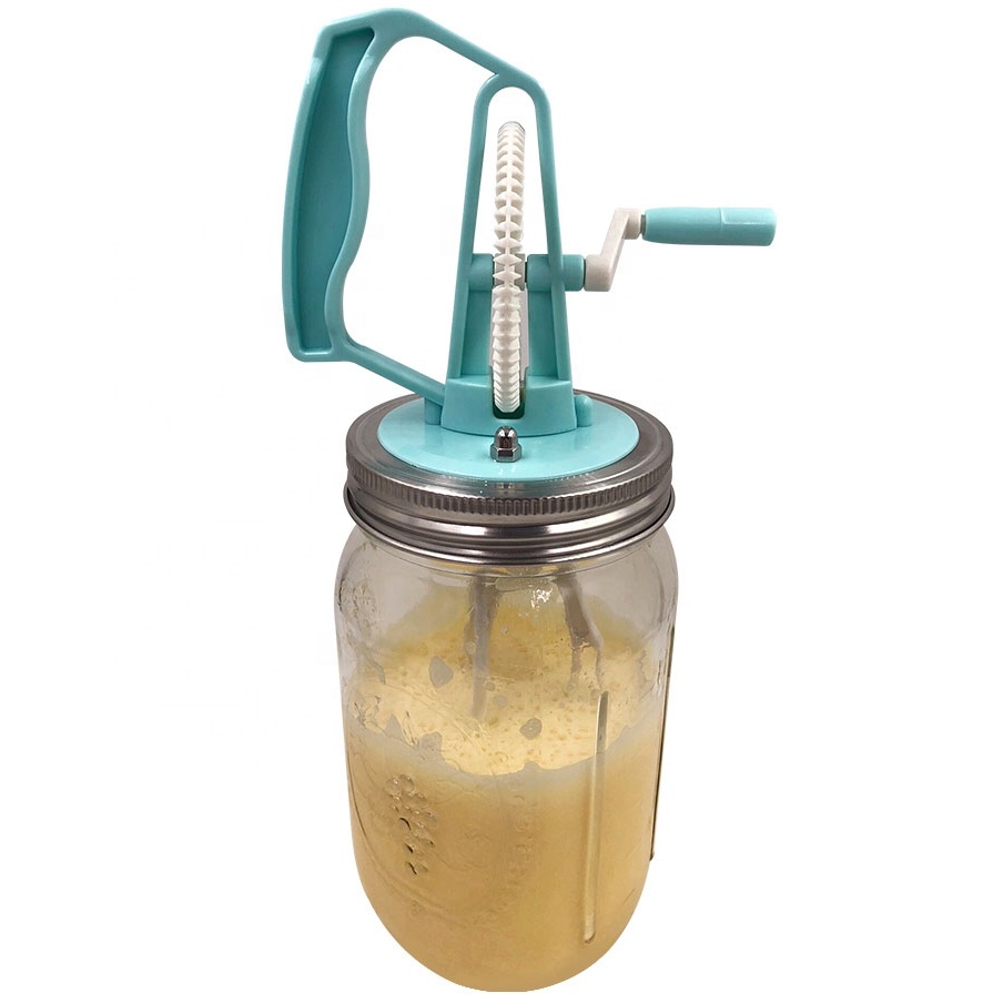 Rustic Style Glass Hand Crank 1L Butter Churn Primitive Decor