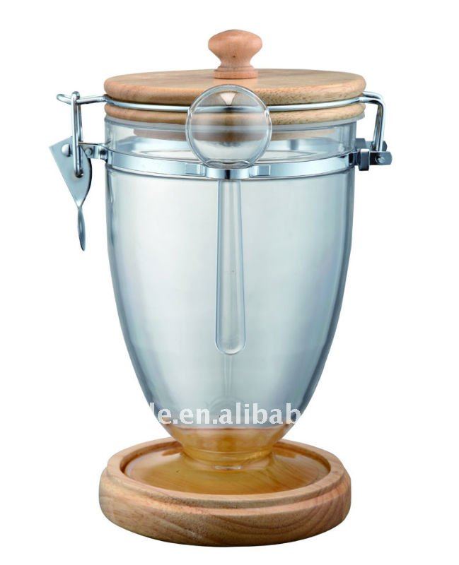 S/M/L size champion air-tight canister with oak base