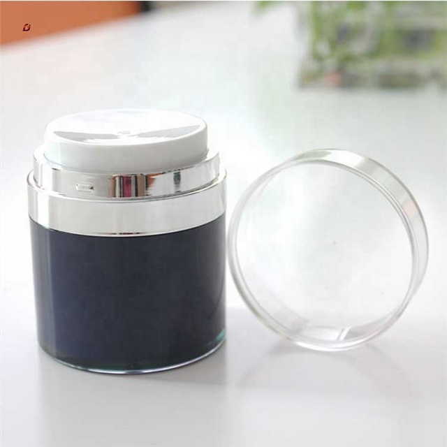 S001 30ml perfume airless bottle white plastic cream jar with pump