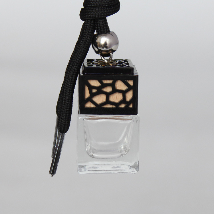 S685 Cute Perfume Bottle Cube Perfume Empty Glass Bottles Car Hanging Air Freshener Ornament 5ML Fragrance Empty Glass Bottles