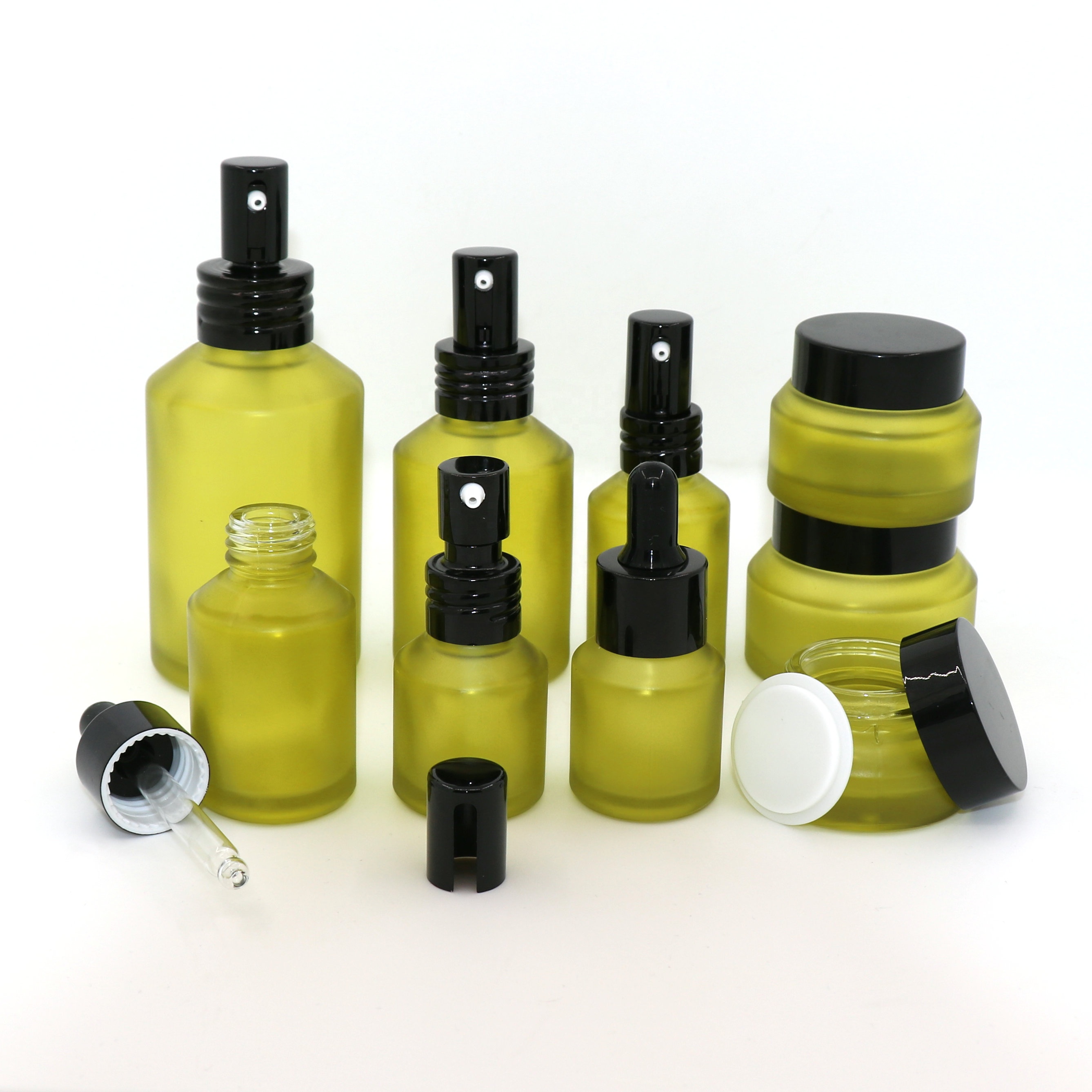 SALES FOR CHRISTMAS 1 oz frosted pump glass essential oil bottles 15ml 30ml 60ml 100ml 120ml 200ml for essential oil packaging