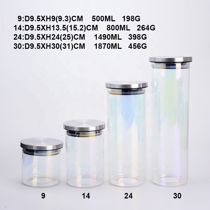 SCIEC 05/0.8/1.5/1.8L high borosilicate frosted glass Jar with airtight wood lid for tea coffee spice sugar serving