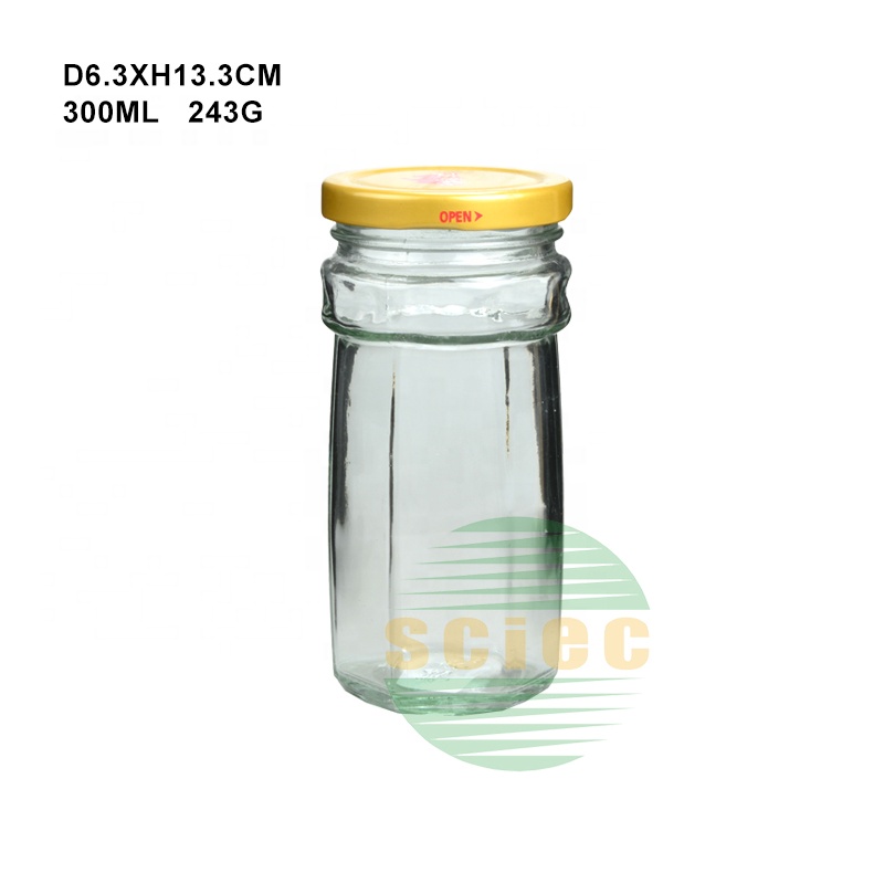 SCIEC 260ML straight side mini tall canning glass jar sauce mason jar with BPA free tin plate lid